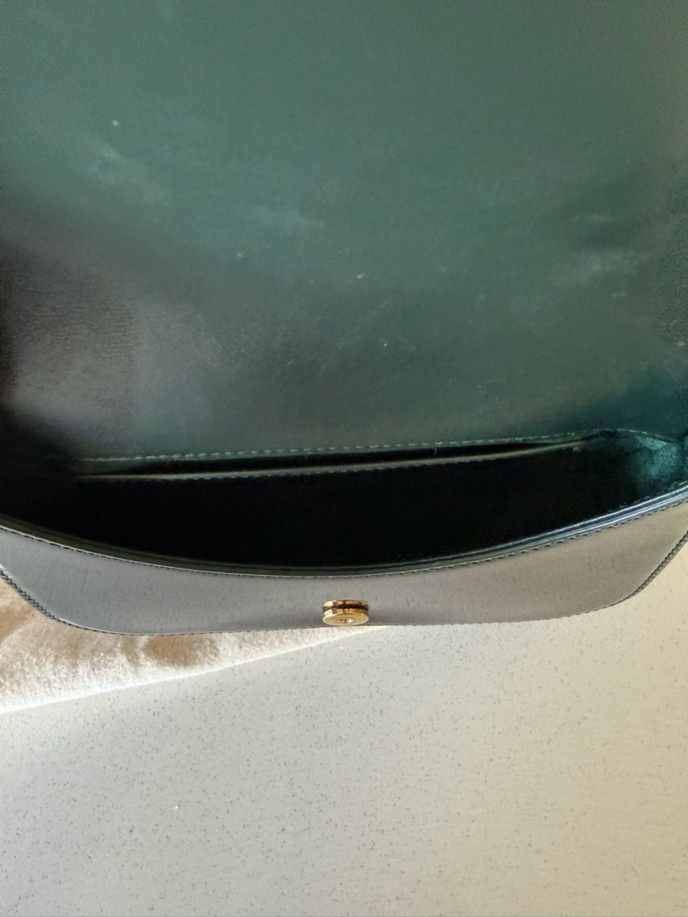 Saint Laurent Dark Green Patent Leather Top Handle Bag - Picture 3 of 6